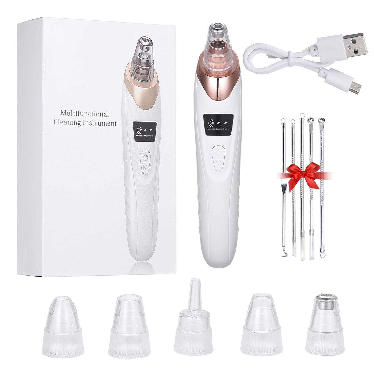 Multifunctional Cleaning Instrument – Deep Pore Cleanser & Blackhead Remover with Microdermabrasion