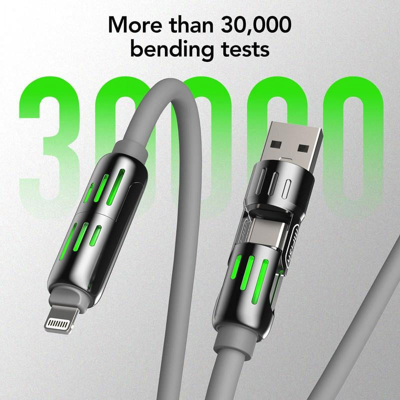 4-in-1 Multi USB Fast Charging Cable – Universal Portable Charger for iPhone, Android & More