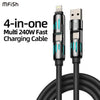 4-in-1 Multi USB Fast Charging Cable – Universal Portable Charger for iPhone, Android & More