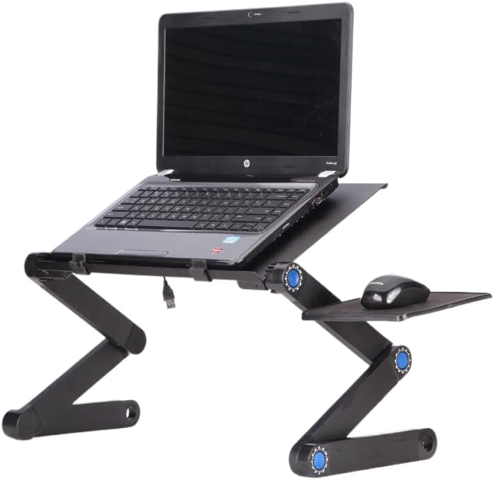 Adjustable Laptop Stand Desk with Cooling Fans – Foldable Bed Table for Work, Study & Gaming