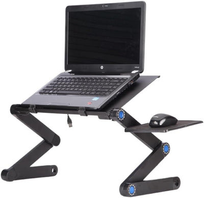 Adjustable Laptop Stand Desk with Cooling Fans – Foldable Bed Table for Work, Study & Gaming