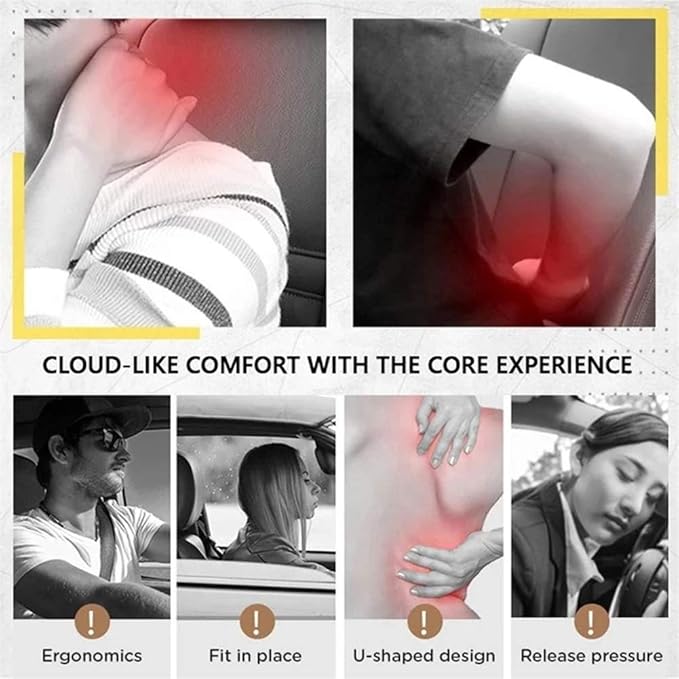 Ergonomic Memory Foam Car Neck Pillow – Breathable Cervical Support Cushion for Comfortable Driving