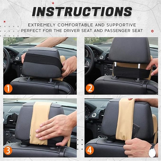 Ergonomic Memory Foam Car Neck Pillow – Breathable Cervical Support Cushion for Comfortable Driving