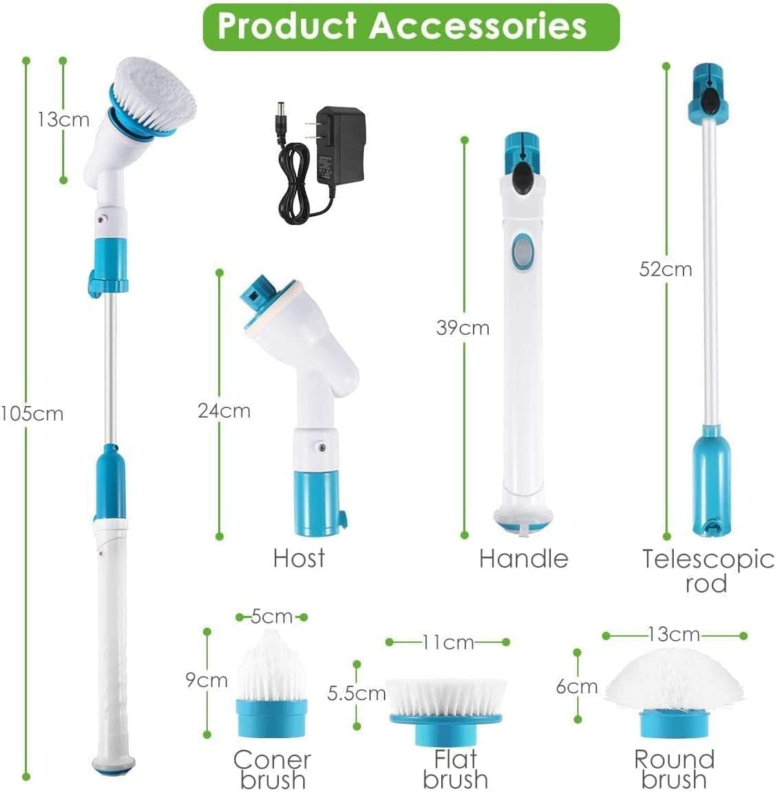 3-in-1 Electric Spin Scrubber Machine – Powerful Cordless Cleaning Brush for Bathroom, Kitchen & Floors