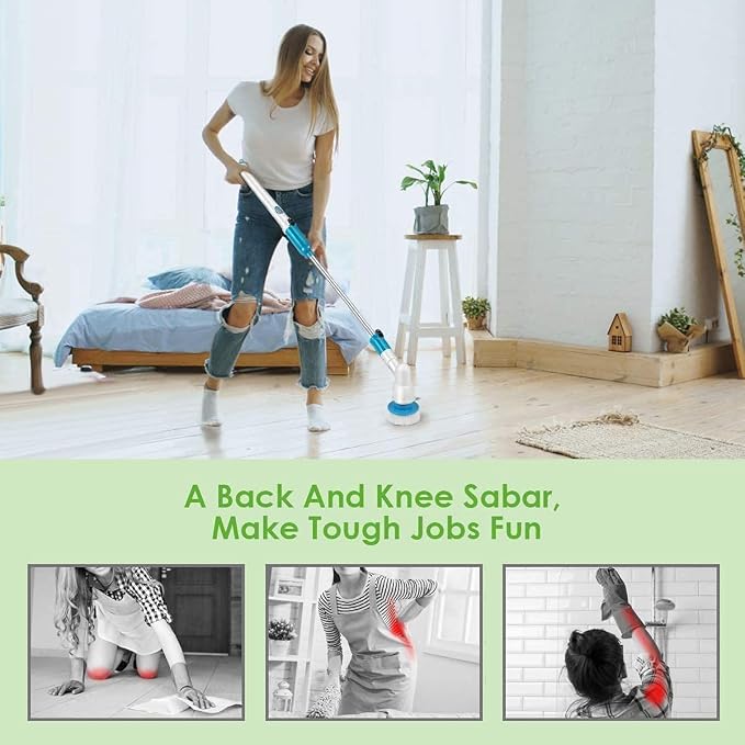3-in-1 Electric Spin Scrubber Machine – Powerful Cordless Cleaning Brush for Bathroom, Kitchen & Floors
