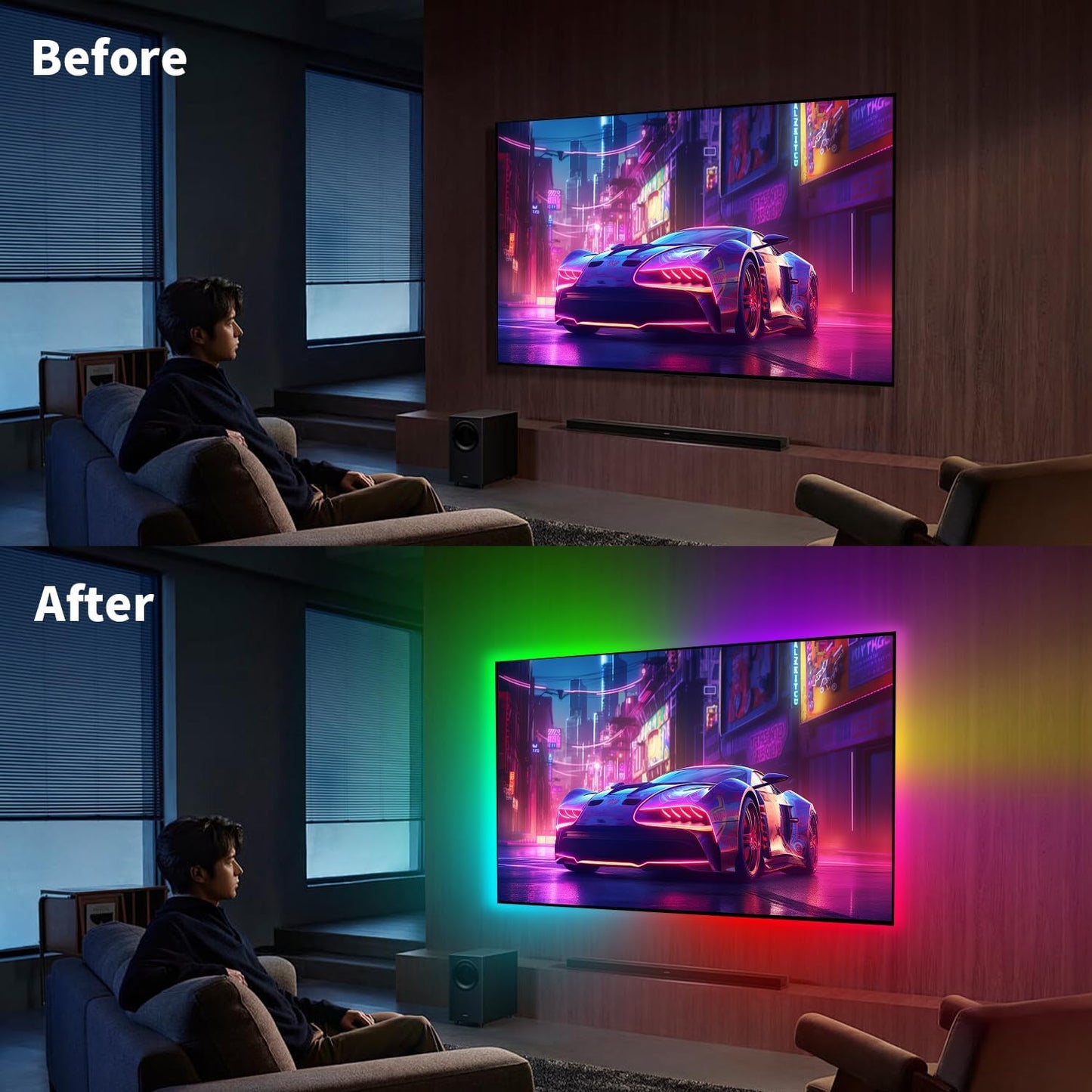 LED Neon Rope Light 5M – IC RGB Smart Strip Light with App Control, Music Sync & Waterproof Design
