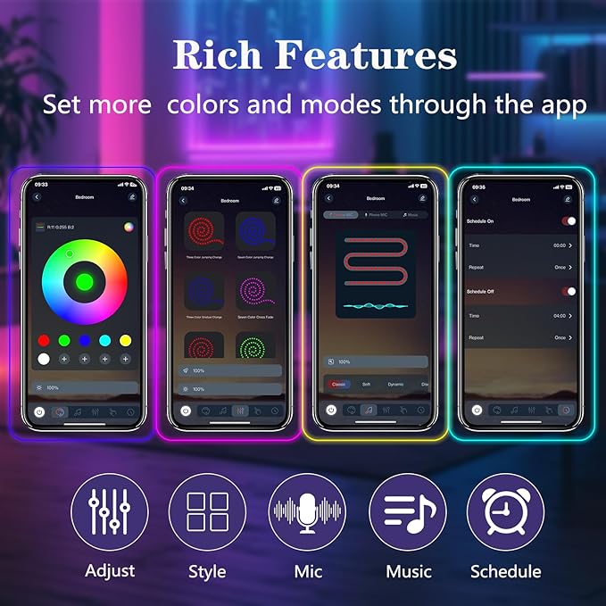 LED Neon Rope Light 5M – IC RGB Smart Strip Light with App Control, Music Sync & Waterproof Design