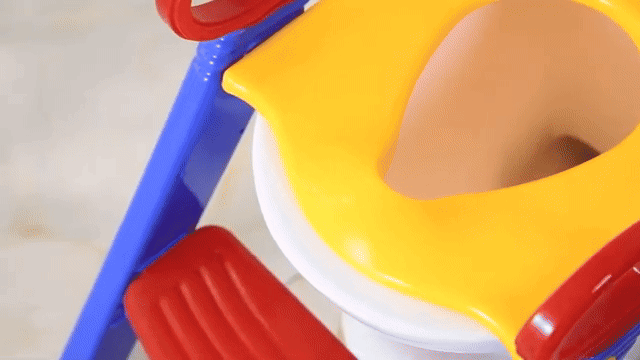 Children Toilet Training Ladder Seat – Foldable Adjustable Potty Training Seat with Non-Slip Steps & Handrails