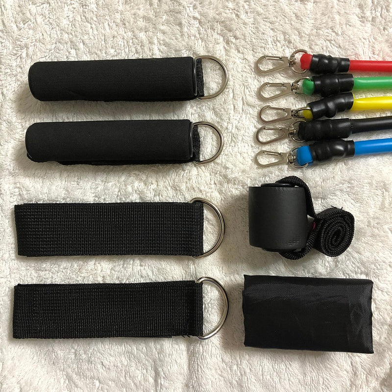 Bodybuilding Resistance Bands Set – 11PCS Home Gym Exercise Bands with Handles, Door Anchor & Carry Bag