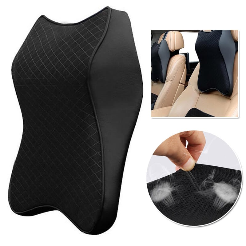 Ergonomic Memory Foam Car Neck Pillow – Breathable Cervical Support Cushion for Comfortable Driving