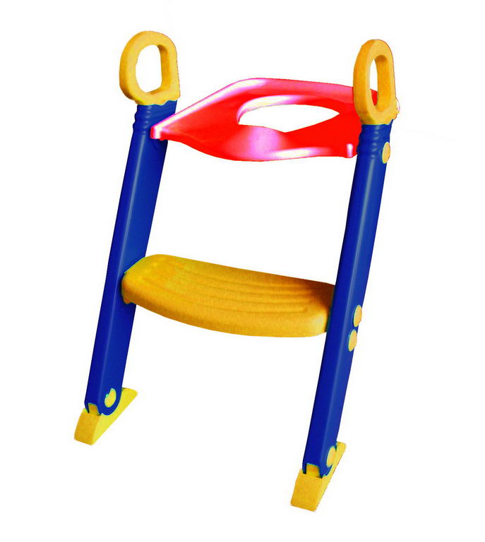 Children Toilet Training Ladder Seat – Foldable Adjustable Potty Training Seat with Non-Slip Steps & Handrails
