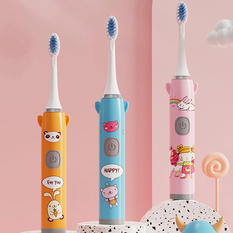 Children's Cartoon Electric Toothbrush – Soft Bristle Kids Toothbrush with Fun Animal Designs
