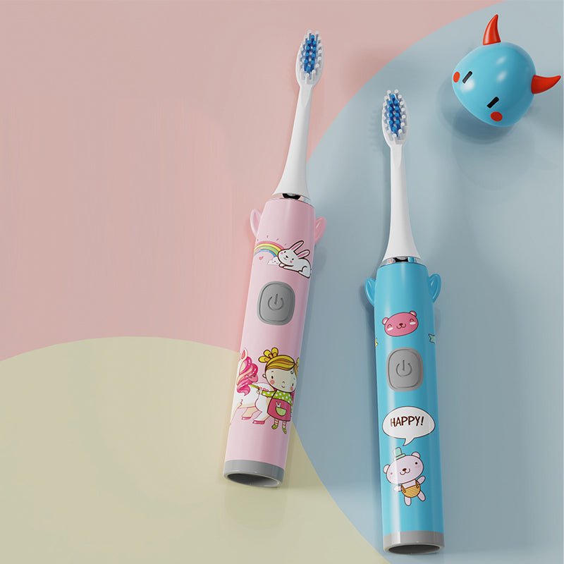Children's Cartoon Electric Toothbrush – Soft Bristle Kids Toothbrush with Fun Animal Designs