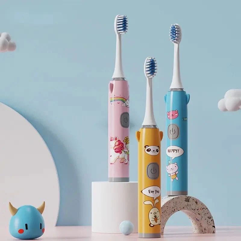 Children's Cartoon Electric Toothbrush – Soft Bristle Kids Toothbrush with Fun Animal Designs
