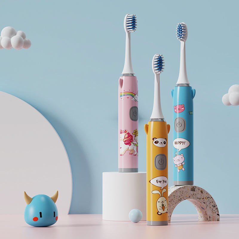 Children's Cartoon Electric Toothbrush – Soft Bristle Kids Toothbrush with Fun Animal Designs
