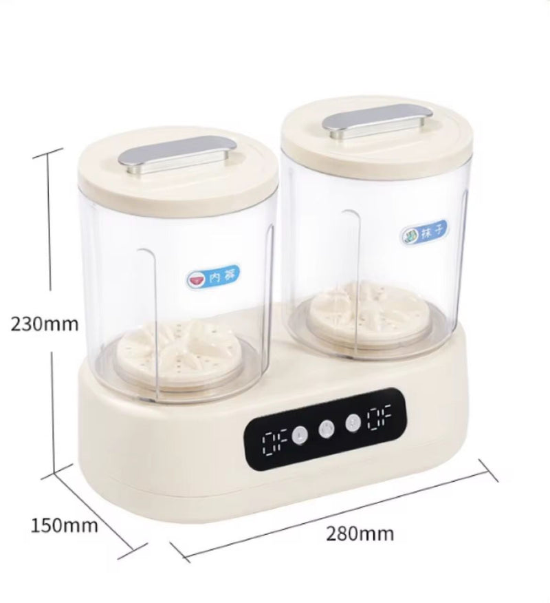 Portable Double-Bucket Mini Washing Machine – 3L Dual-Tub Washer for Baby Clothes, Underwear, Socks & Delicate Laundry