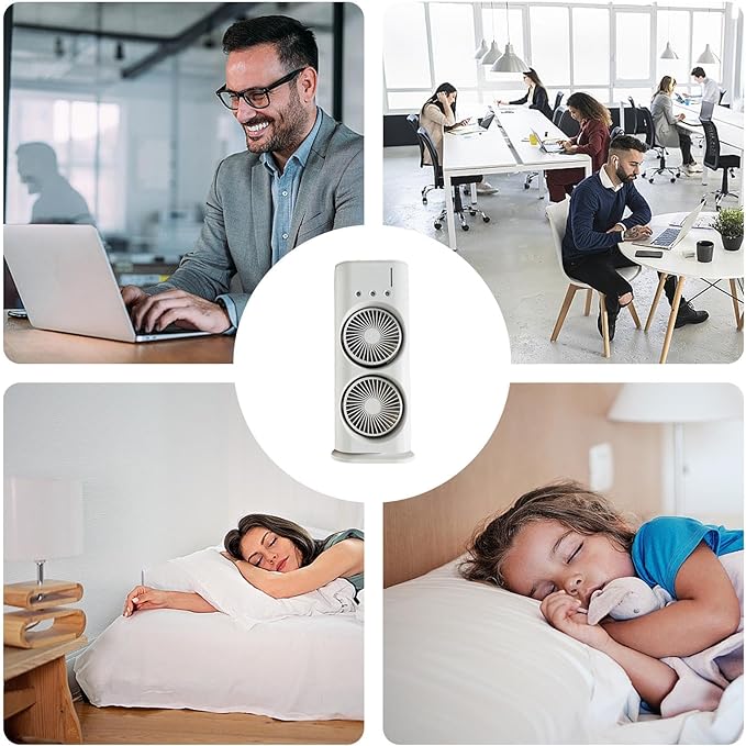 Double Ended Spray Fan – Portable USB Rechargeable Cooling Mist Fan with LED Lights