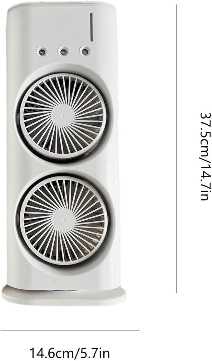 Double Ended Spray Fan – Portable USB Rechargeable Cooling Mist Fan with LED Lights
