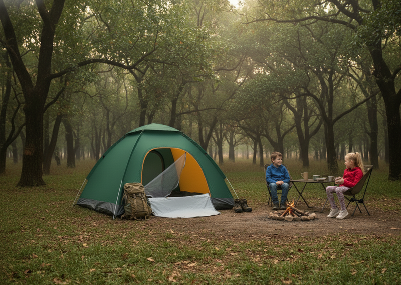 3–4 Person Outdoor Dome Camping Tent – Double-Layer Waterproof & Windproof Family Tent with Carry Bag