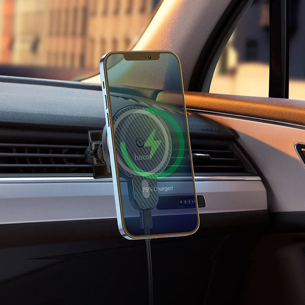 HOCO CA85 Magnetic Wireless Car Holder with Fast Charging – MagSafe Car Mount for iPhone 12/13/14/15 Series