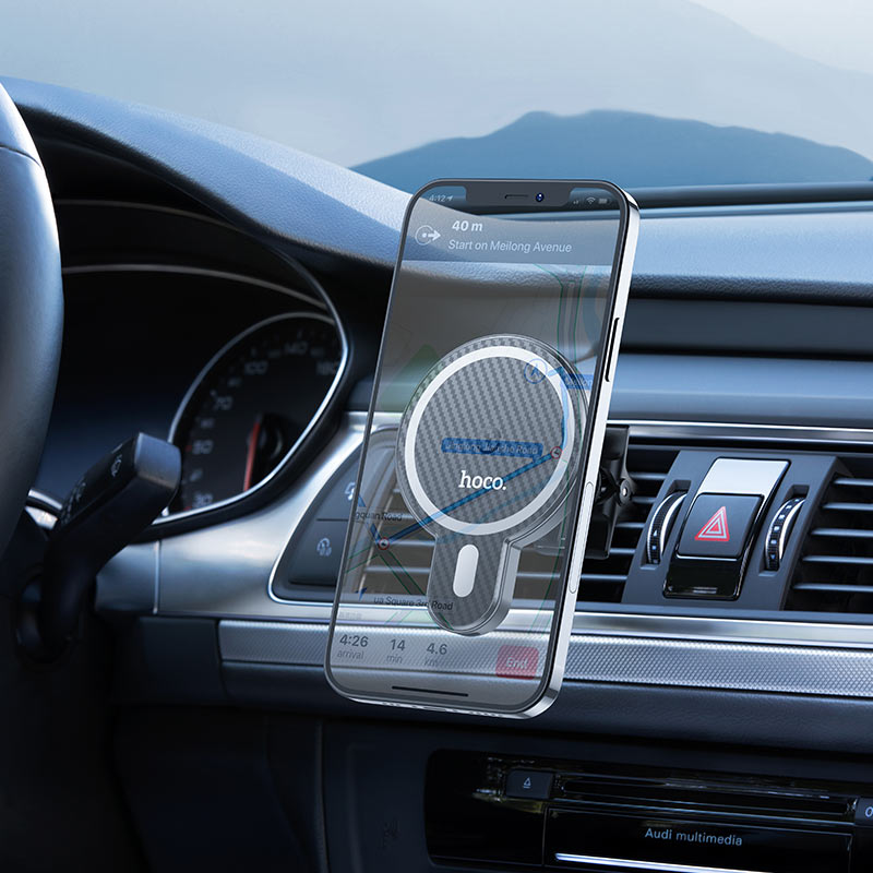 HOCO CA85 Magnetic Wireless Car Holder with Fast Charging – MagSafe Car Mount for iPhone 12/13/14/15 Series