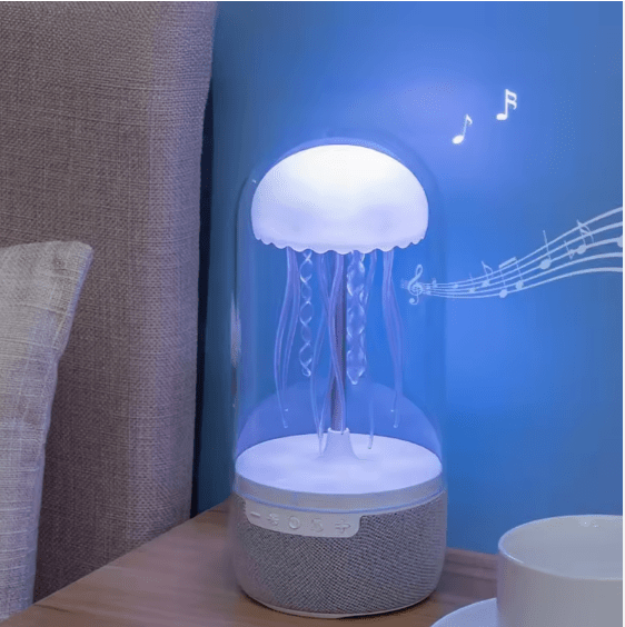 Jellyfish Bluetooth Speaker – Portable Wireless LED Speaker with Colorful Ambient Lights, TF Card & Rechargeable Battery