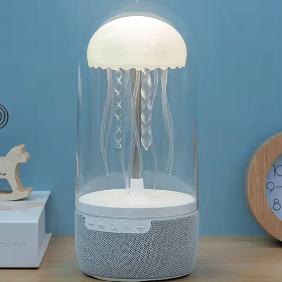 Jellyfish Bluetooth Speaker – Portable Wireless LED Speaker with Colorful Ambient Lights, TF Card & Rechargeable Battery