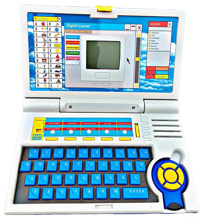 Kids Educational English Learning Laptop – 20 Interactive Learning Activities with Letters, Numbers, Words & Music