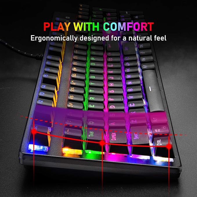 Mechanical Gaming Keyboard – RGB Backlit Anti-Ghosting Keyboard for Gaming & Professional Typing