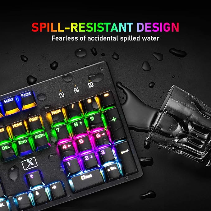 Mechanical Gaming Keyboard – RGB Backlit Anti-Ghosting Keyboard for Gaming & Professional Typing