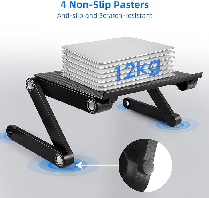 Adjustable Laptop Stand Desk with Cooling Fans – Foldable Bed Table for Work, Study & Gaming