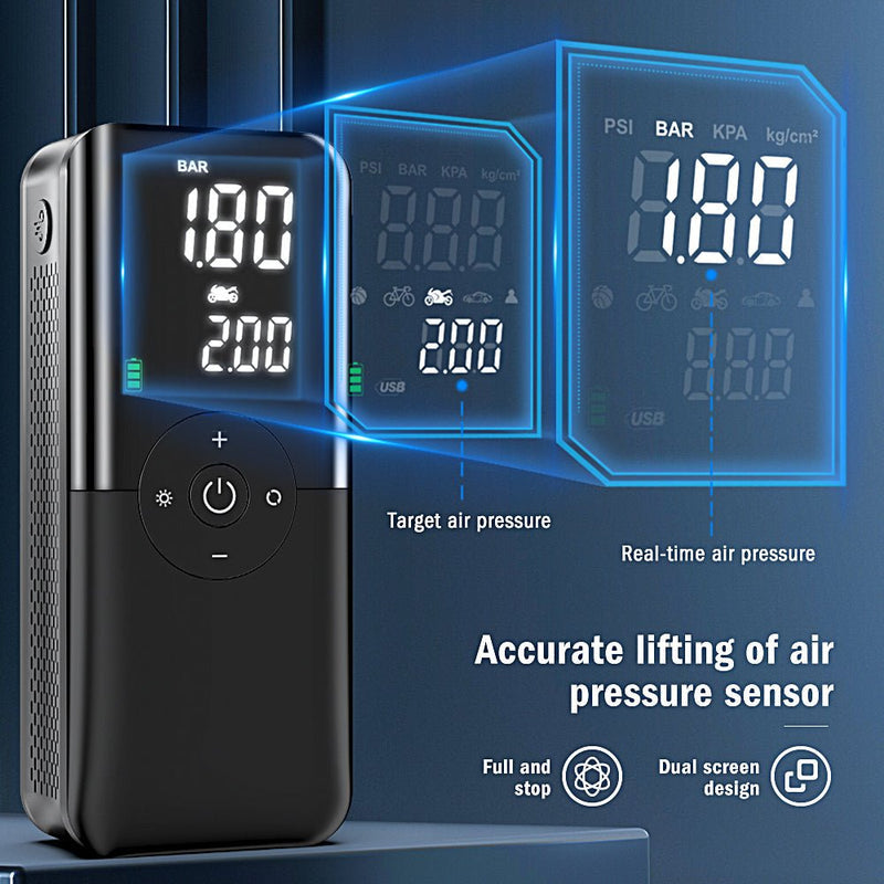 Portable Electric Air Pump – Compact Rechargeable Inflator for Tires, Air Mattresses, Sports Balls & Outdoor Adventures
