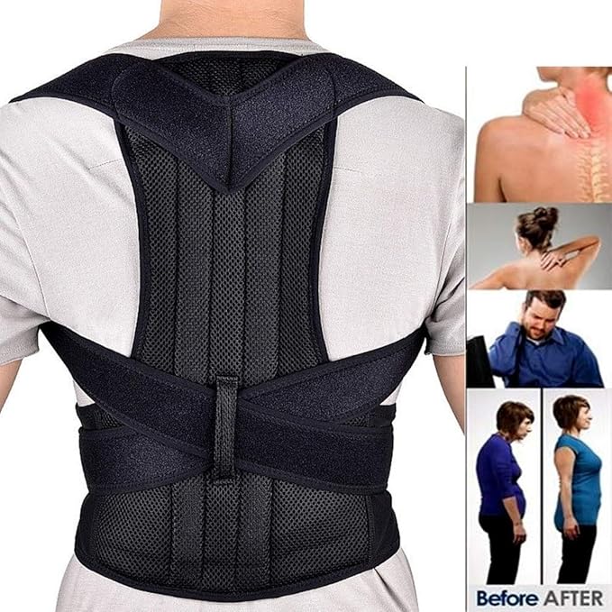 Posture Corrector Therapy Shoulder Belt – Adjustable Back Support Brace for Better Posture & Spinal Alignment