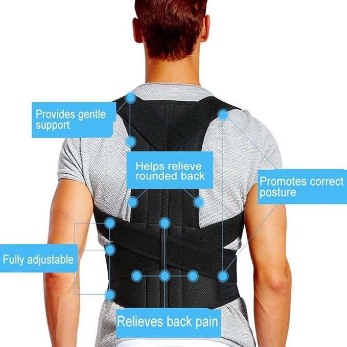 Posture Corrector Therapy Shoulder Belt – Adjustable Back Support Brace for Better Posture & Spinal Alignment