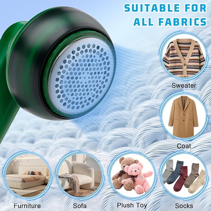 Rechargeable Electric Lint Remover – USB Fabric Shaver for Sweaters, Clothes, Furniture & Upholstery