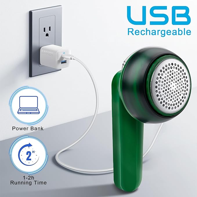 Rechargeable Electric Lint Remover – USB Fabric Shaver for Sweaters, Clothes, Furniture & Upholstery