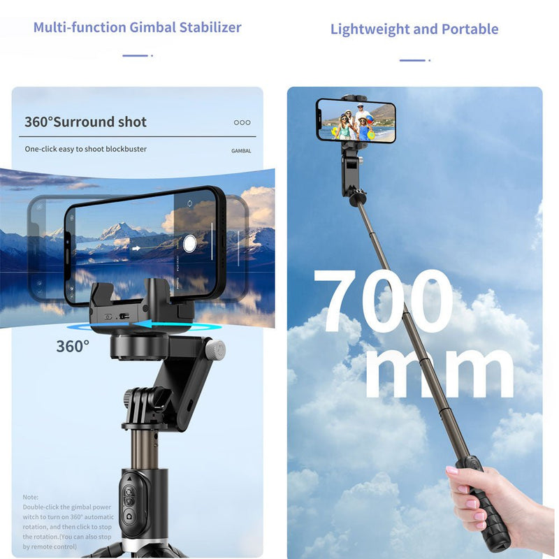 KHM 3-in-1 Selfie Stick Tripod & Phone Gimbal – Portable Stabilizer with Wireless Remote